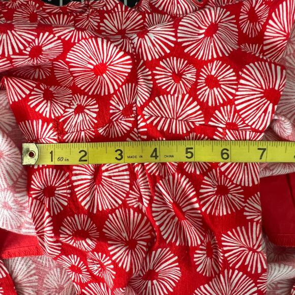 LOFT Linen Viscose High Rise Red Shorts Size Large Breathable - Picture 7 of 8